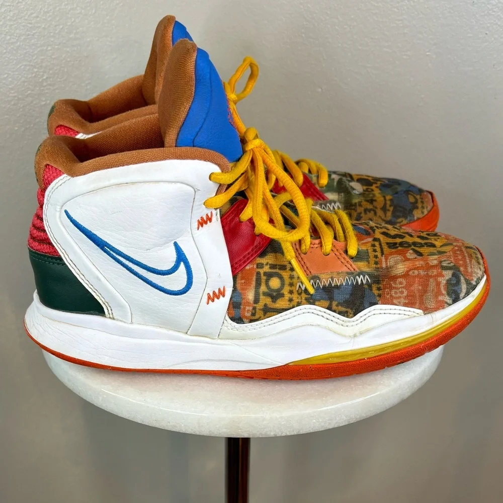 NIKE Kyrie Infinity Basketball‎ Shoe Sneakers White Orange Blue Boys Men's 5.5
